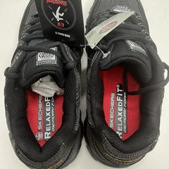 Skechers Work Cankton Men’s 7.5 Steel Toe Memory Foam Black Charcoal New