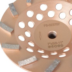 7″ Concrete Grinding Cup Wheels 12 Turbo Diamond Abrasive Seg 5/8″-11 Arbor