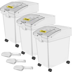 Rice Storage Container, 6.6Gallon/25L x3 Capacity Large Dog Food Dispenser Bin,