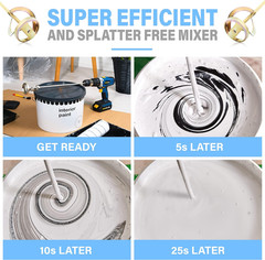Paint Mixer for Drill, 1-5 Gallon Bucket, Fits Standard Drills, Small Head