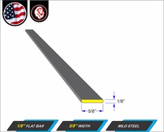 1/8″ x 5/8″ Flat Bar – Metal Stock – Mild Steel – 48″ Long (4-ft)
