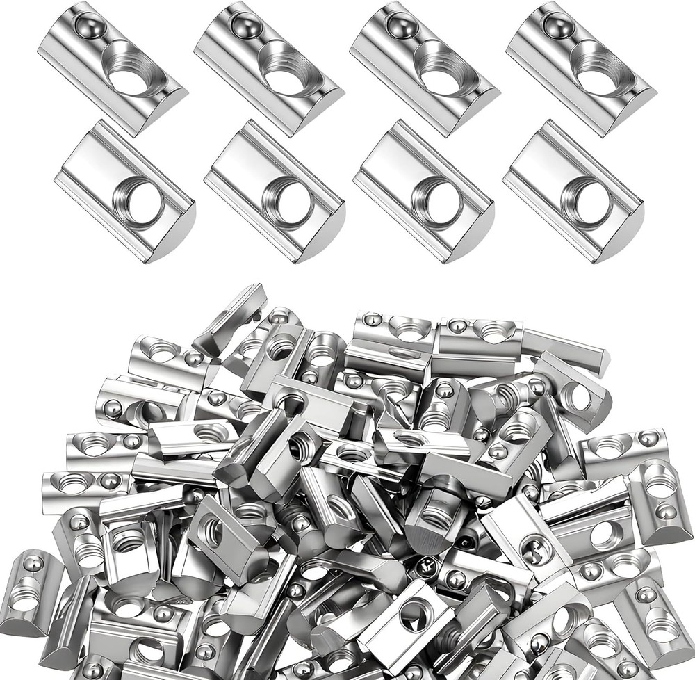 100 Pcs 40 Series M8 Thread T Spring Nut Carbon Steel European Standard M8 T Nut