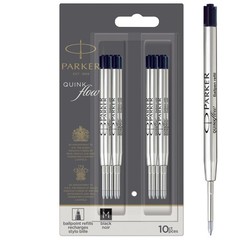 Parker QUINKflow Authentic Black Ink Refills, Medium Point, 10 Count,