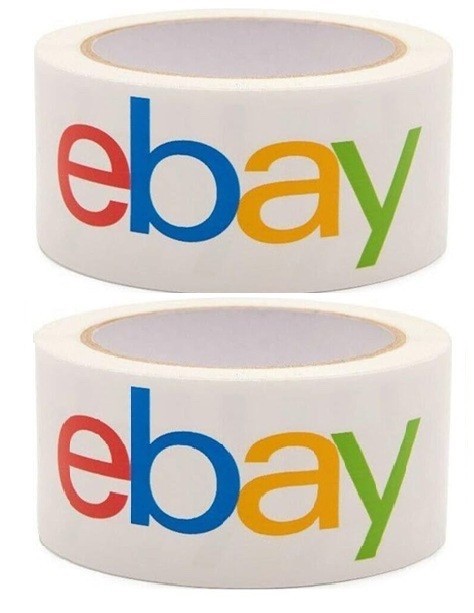 TWO ROLLS of eBay Branded Packaging Shipping Tape with Color Logo 75Yds x 2 in.
