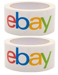 TWO ROLLS of eBay Branded Packaging Shipping Tape with Color Logo 75Yds x 2 in.