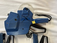 SATO AVERY DENNISON 216 Price Sticker Gun Retail Store Blue 2 Line Lot Of 3