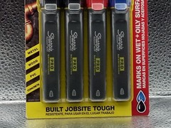 Sharpie Pro Fine Tip Permanent Marker 4 Pack Marks on Wood, Metal, PVC, Concrete