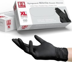 Synguard Black Industrial Nitrile Gloves 6 Mil Textured Finger Tips XLarge100/Bx