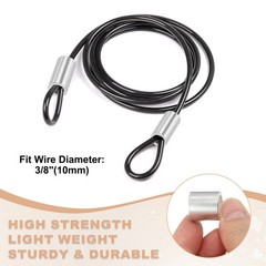 50Pcs 3/8″(10mm) Aluminum Crimping Loop Sleeve Round Wire Rope Stop Silver