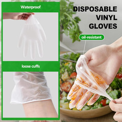 Disposable Vinyl Gloves, Food Safe, Latex-Free Powder-Free Clear Plastic Glov…