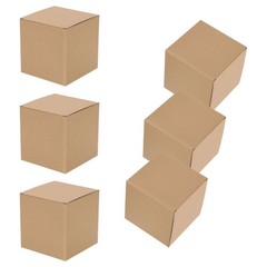 6Pcs Reusable Small Kraft Shipping Boxes for Business Packaging Light Yellow
