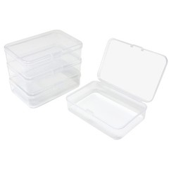 4pcs Clear White Rectangle Mini Storage Containers Box for Business Card,Acce…