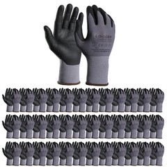 Safety Work Gloves MicroFoam Nitrile Coated-36 Pairs,Seamless Knit Nylon Glov…