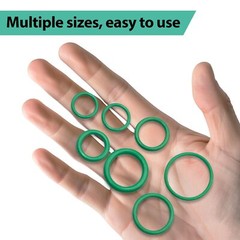1mm Cross Section , ID:1-58mm O-ring for Automotive A/C Plumbing Repair (Green)