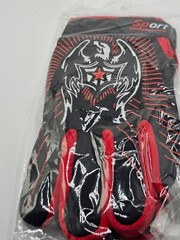 (2 PAIRS) Sports Cycling Bike Gloves Padded Full Finger Black/Red