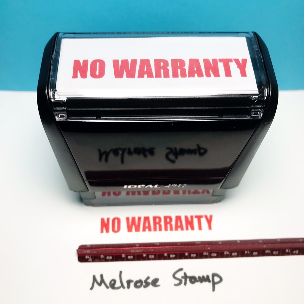 No Warranty Rubber Stamp Red Ink Self Inking Ideal 4913