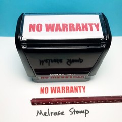 No Warranty Rubber Stamp Red Ink Self Inking Ideal 4913