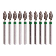 10 Pcs/Pack Dental Pointed Football Taper Coarse Grit Diamond Burs FG 368/023C