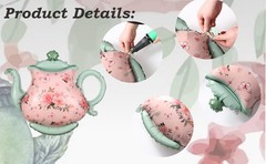 Teapot Balloon 4 Pieces 22inch Pink Green Teapot Mylar Foil Mylar Balloons for