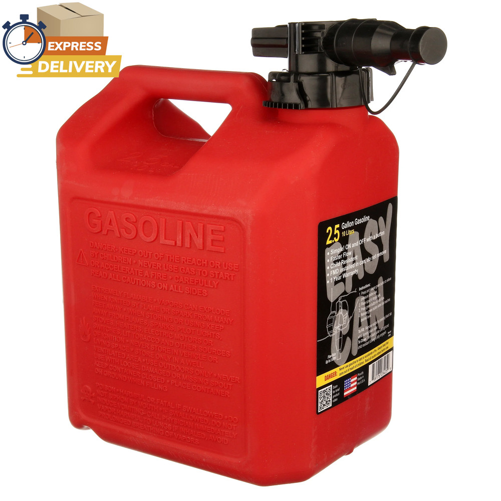 2.5 Gallon Gasoline Can with Auto-Stop Nozzle and Flame Mitigation ✅ 👈
