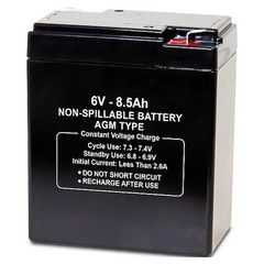 Battery, Sealed Lead Acid, 6V, 8.5Ah, Faston, 2Ukk3