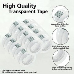 Clear Transparent Tape Rolls 3/4″ x 1000″ Dispenser Refill 12 Tape Rolls Scotch