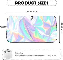 57.09×31.5 Inch Collapsible Car Windshield Sun Shade in 210T Titanium Silver Clo