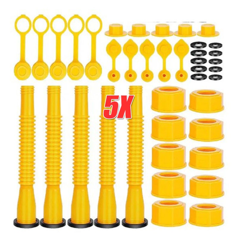5x Replacement Gas Can Spout Nozzle Vent Kit for Plastic Gas Cans Old Style Cap