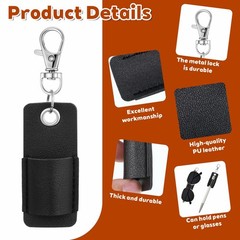 FdcZeyxior 2 Pieces Lanyard Pen 10.5×2.8×1.4 cm / 4.13×1.1×0.55 in, Black