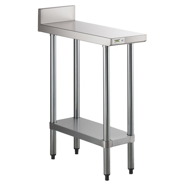 30″W x 12″L Stainless Steel Equipment Filler Table with Backsplash & Undershelf