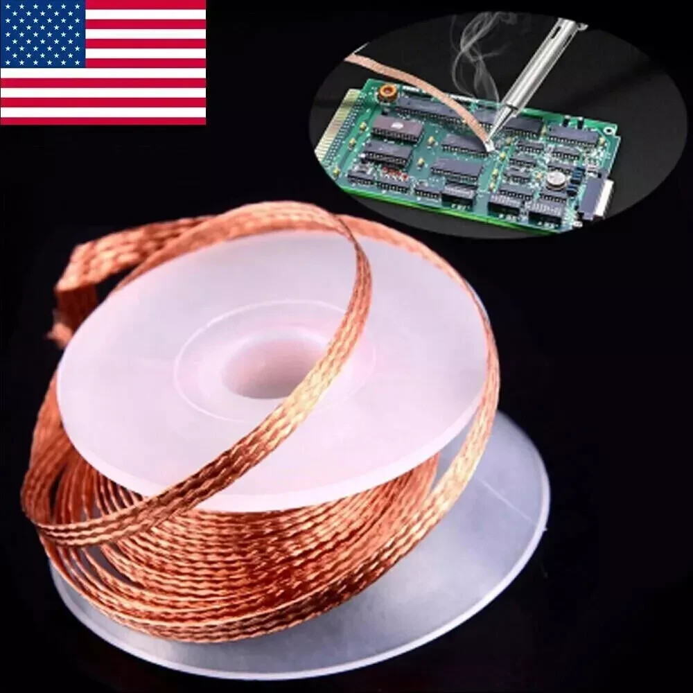 2.0mm Desoldering Braid Solder Remover Spool Copper Wick 5 ft 1.5m
