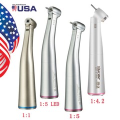 NSK Style Dental 1:1 1:4.2 1:5 fibra óptica LED Contra ángulo Pieza de mano USA