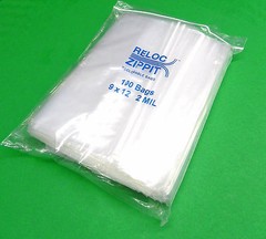 Reloc Zippit Bags 9″ x 12″ Clear 2Mil Reclosable 9×12 Large Poly Bags 100 PCS
