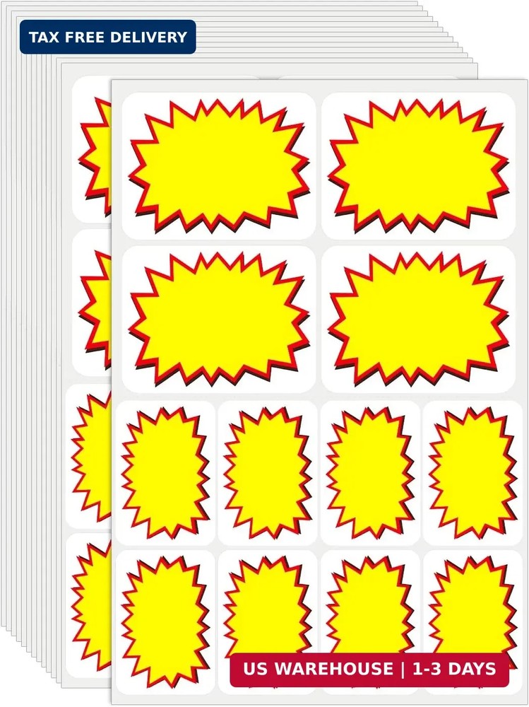 BESARME Garage Sale Stickers, Disposable Yard Sale Price Stickers 2″x 3″& 3″x 4″