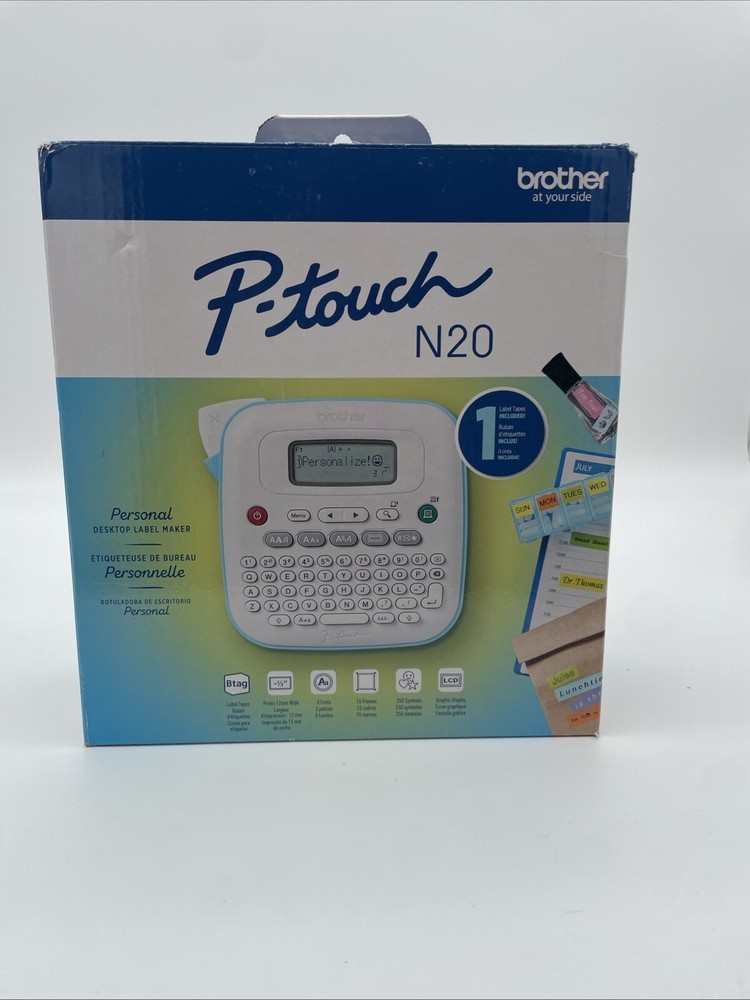 Brother P-Touch PT-N20 Desktop Label Maker N20 1/2″ 12MM BTAG TAPE M95 STYLE