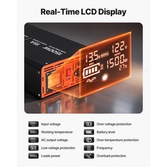 Uimoso 1500W Sump Pump Backup System with LCD and Pure Sine Wave Inverter