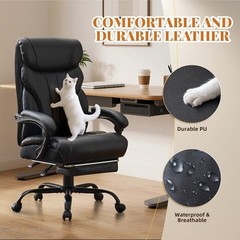500lbs Big and Tall Office Chair with Footrest Wide Ergonomic Computer Chair