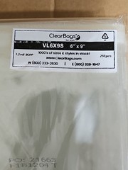 250 6×9 Clear Cellophane Plastic Self Seal Poly Bags 1.2 Mil Postcard Sleeve