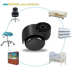 2 Inch Black Silent Stemless Caster,Office Chair Wheels Replacement Chair