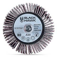 Aluminum Oxide Shank Mounted Flap Wheels, 1-1/2” x 1” x 1/4”, 60 Grit – 5 Pack