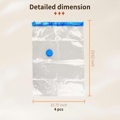 4 Pack Vacuum Storage Bags, Space Saver Bag Vacuum Seal Bags for Clothing Travel