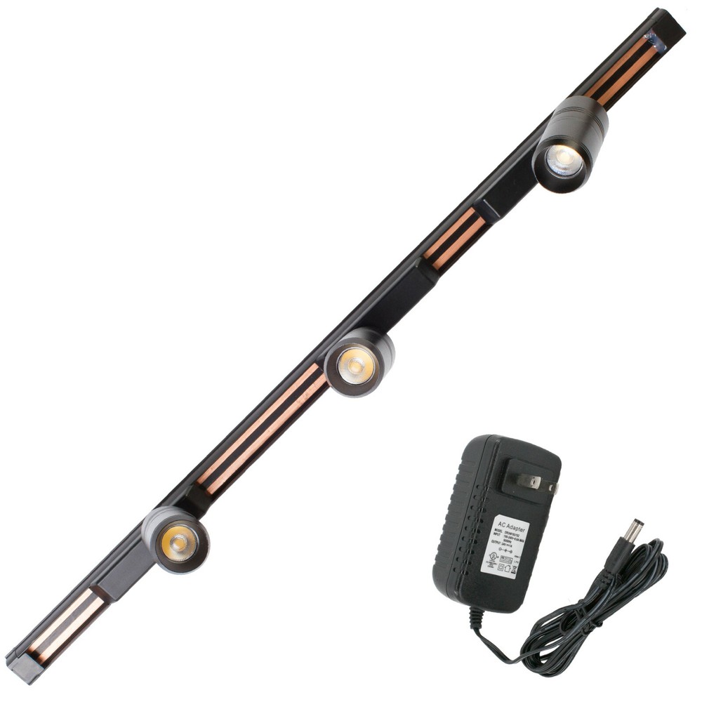 3 Mini Showcase LED Spot Light Track Magnetic + Power supply adapter FY-XL