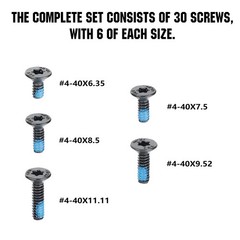 Screws Set 30Pcs for Red Dot Sight Optics and Mount Includes #440 in 6.35mm/7…