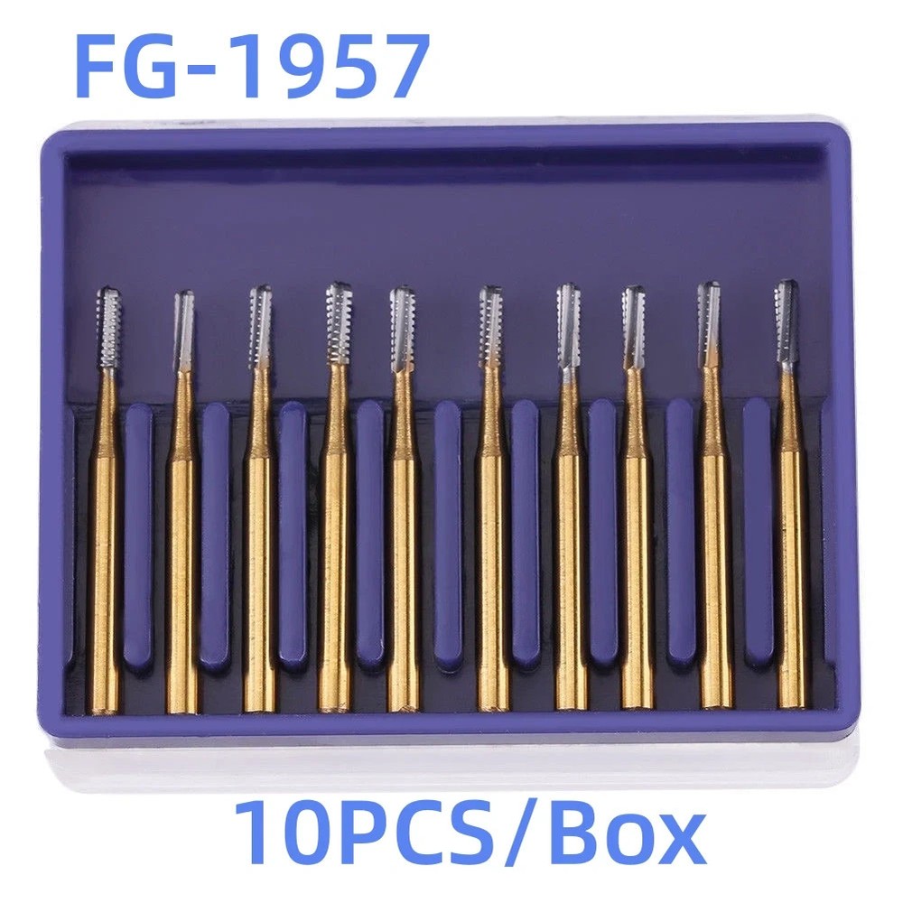10 Pcs Dental Cutter Tungsten Steel Carbide Burs Crown Tooth Drill FG-1957