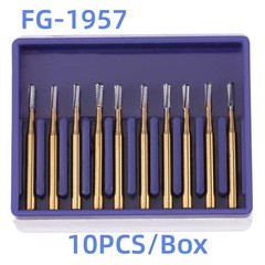 10 Pcs Dental Cutter Tungsten Steel Carbide Burs Crown Tooth Drill FG-1957