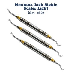 3 X Montana Jack Sickle Scaler Light Double Ended Dental Instruments CE
