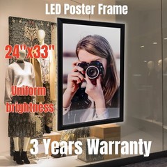 24″x33″/24″X36″, 27″ x 40″ LED Backlit Movie Poster Art Picture Frame Light Box