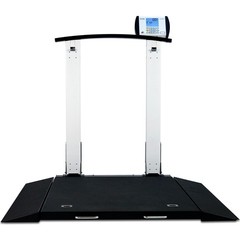 Detecto 6560 Portable Wheelchair Scale with Column 1000lb x 0.2lb BMI AC Adapter