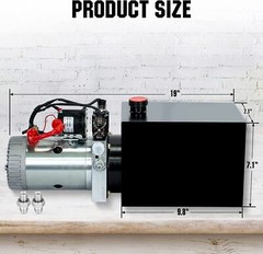 8 Quart Double Acting Hydraulic Pump Dump Trailer 12V DC Unit Pack Power Unit