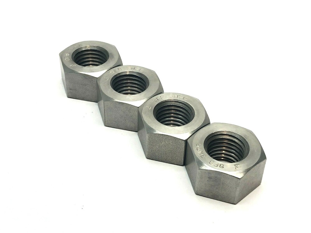 7/8-9 UNC Steel Right Hand Heavy Hex Nut 1-7/16″ Across Flats 55/64″ H LOT OF 4